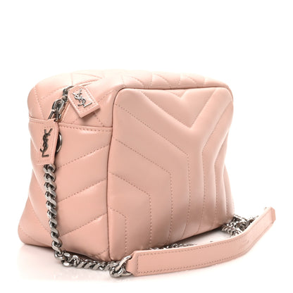 Saint Laurent Calfskin Y Quilted Monogram Small Loulou Camera Pale Pink 3 of 10