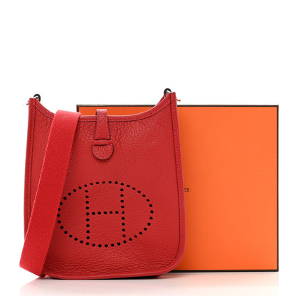 Hermes Taurillon Clemence Evelyne TPM Rouge Casaque 10 of 10