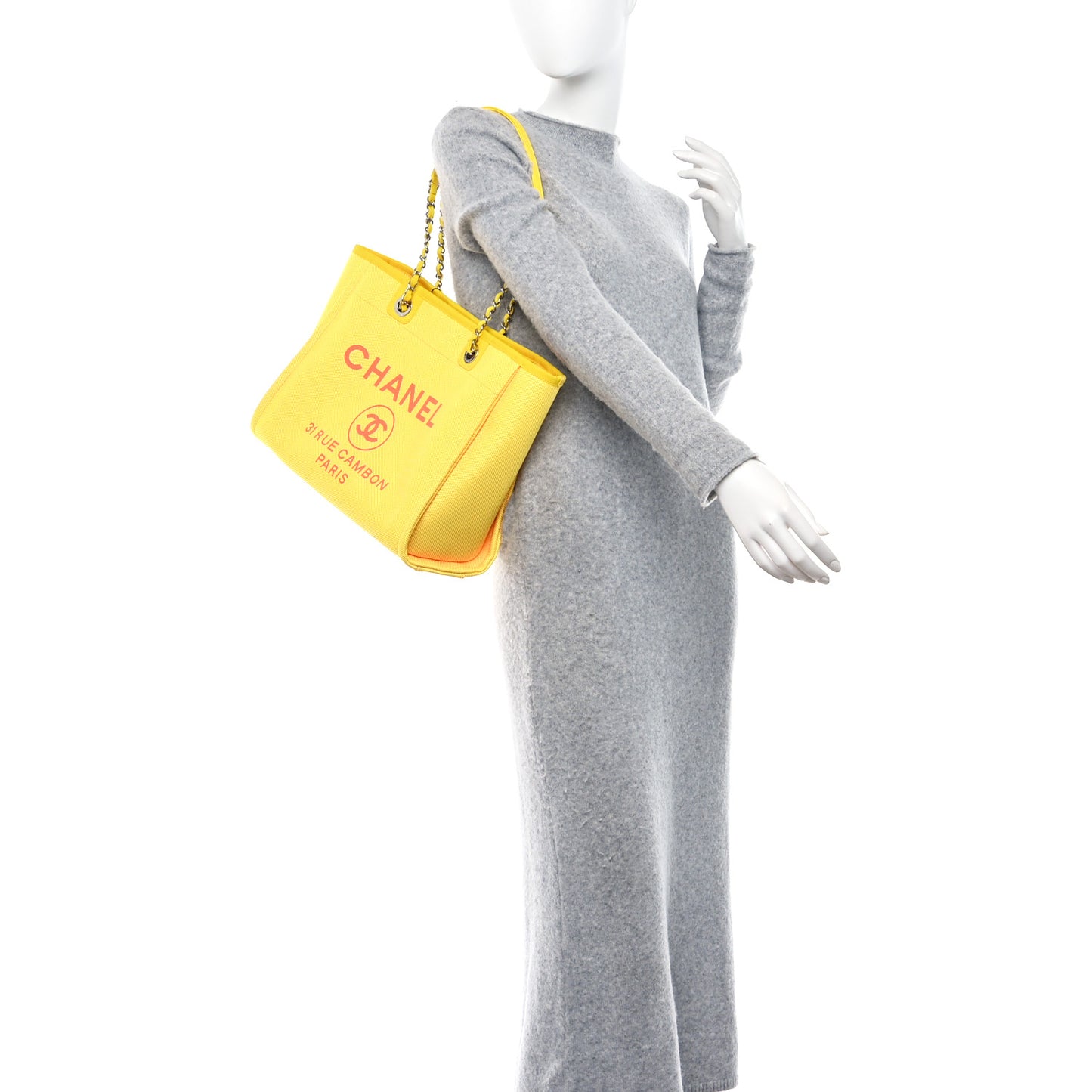 Mixed Fibers Small Deauville Tote Yellow Orange