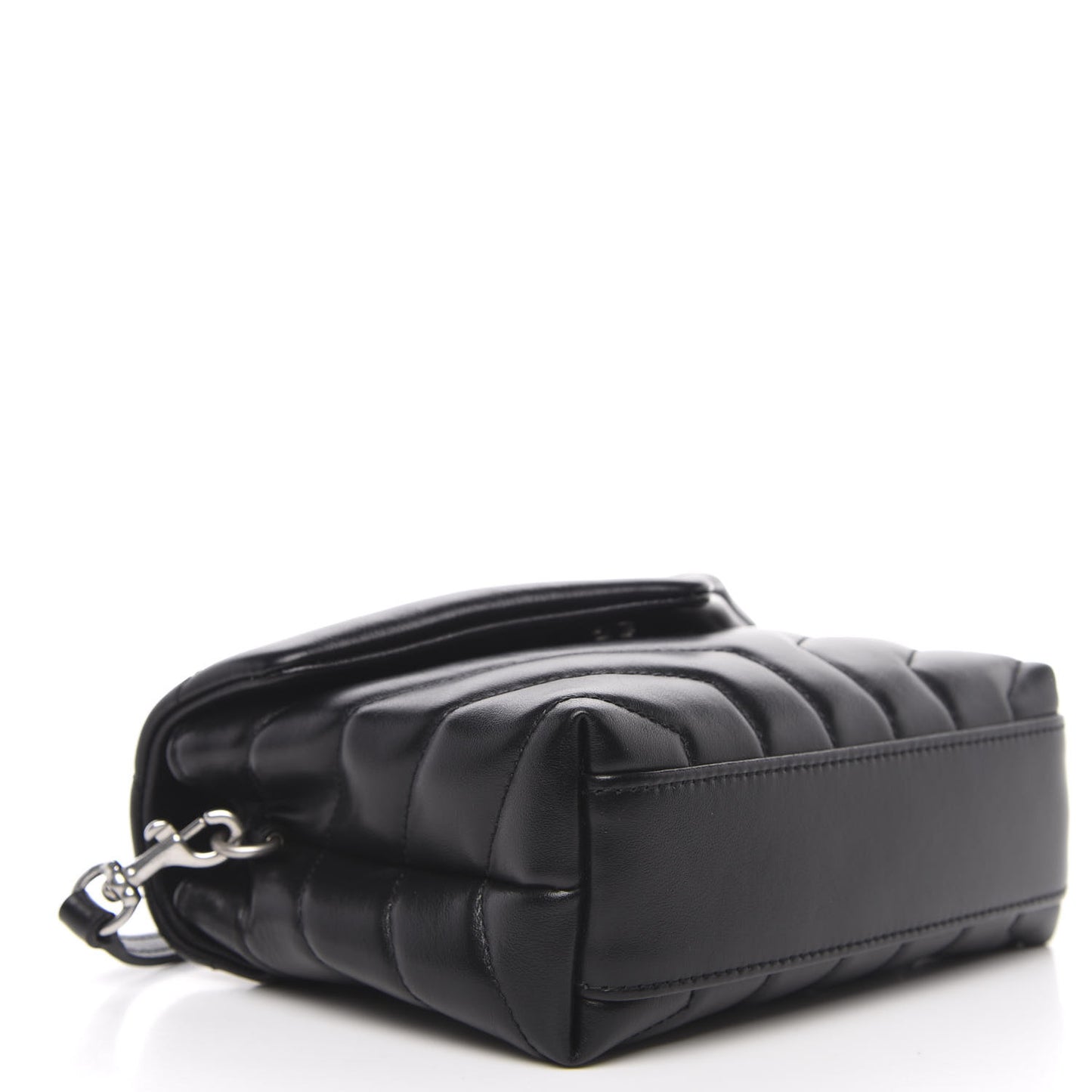 Calfskin Y Quilted Monogram Toy Loulou Crossbody Bag Black