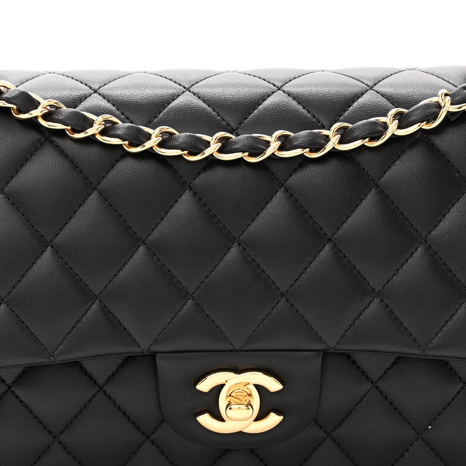 Chanel Lambskin Quilted Medium Double Flap Black 8 of 13