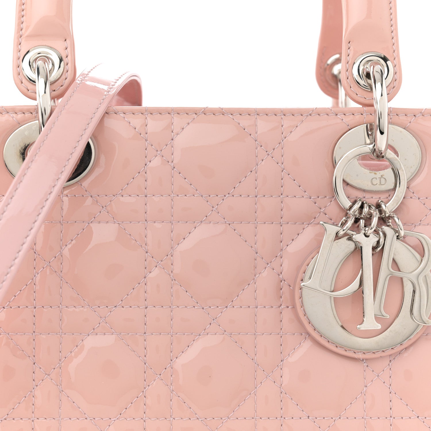 Christian Dior Patent Cannage Medium Lady Dior Rose Clair 8 of 11