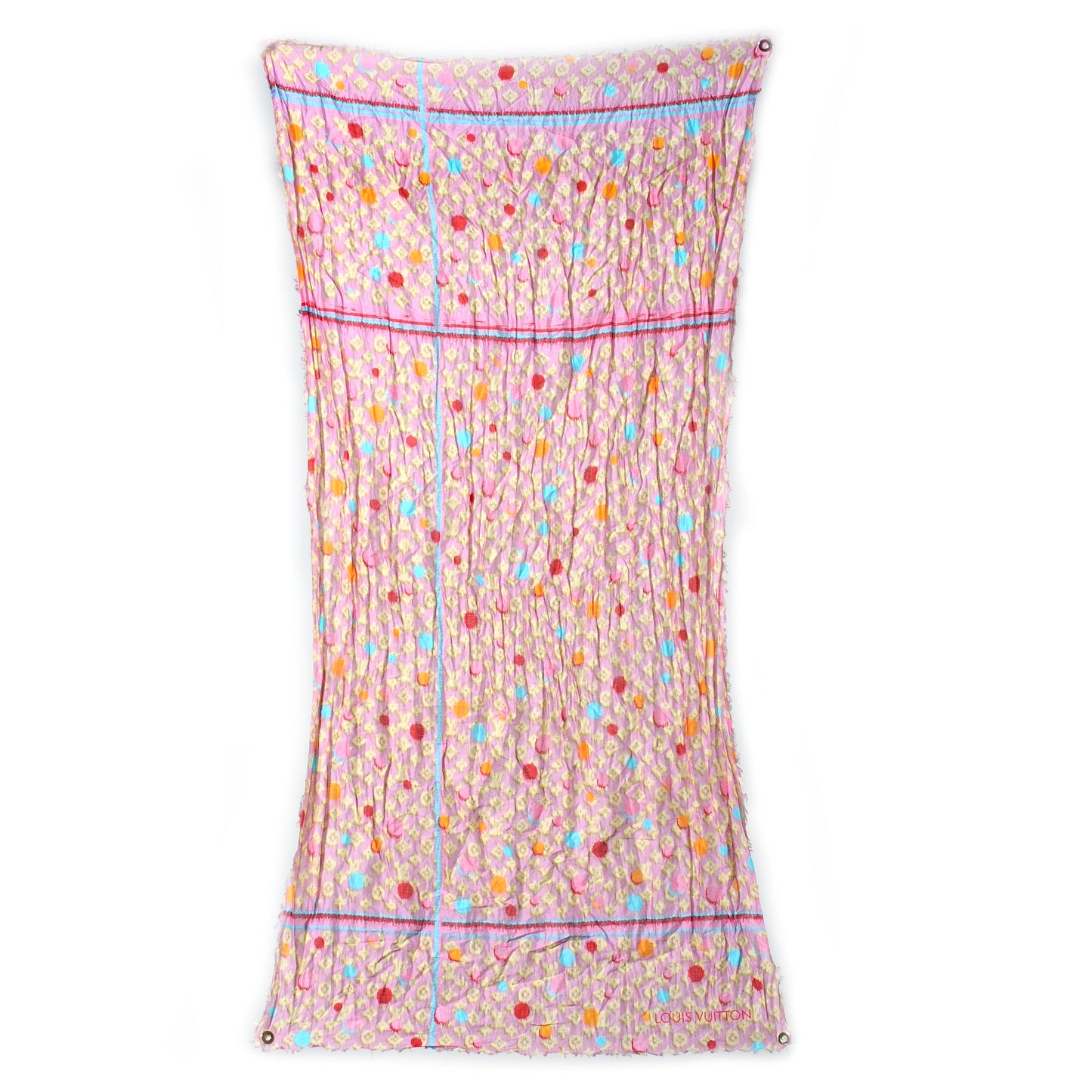 Cotton Monogram Ikat Pareo Scarf Rose