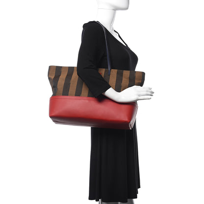 Fendi Pequin Cuoio Vegetale Medium Roll Tote Tobacco Rosso Blue Mirto Miele 2 of 10