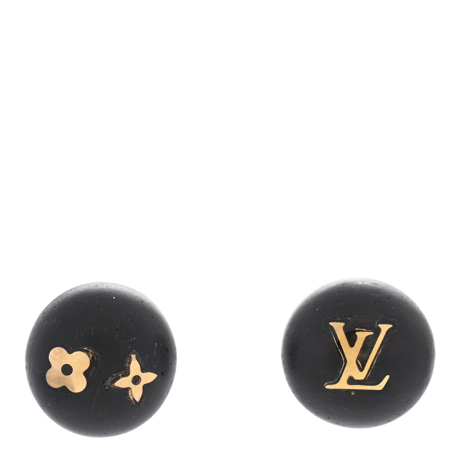 Louis Vuitton Tiger Wood Brass Silvania Stud Earrings 1 of 4