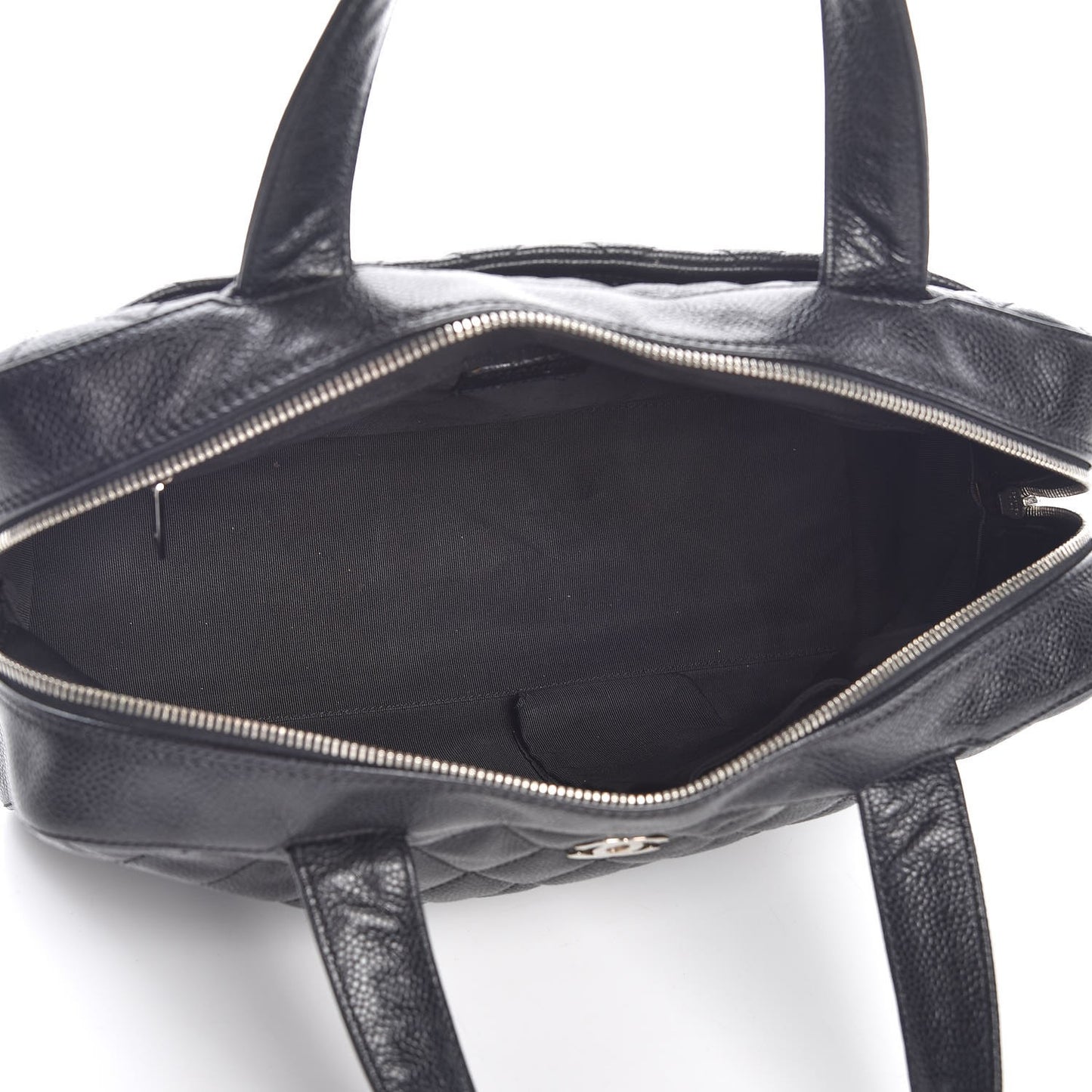 Caviar Quilted Bowler Black