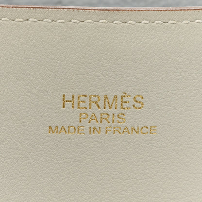 Hermes Veau Sikkim Taurillon Clemence Double Sens 36 Reversible Tote Bleu Pale Gris Perle 9 of 24