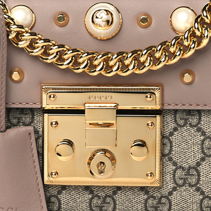 Gucci GG Supreme Monogram Studded Small Padlock Shoulder Bag Porcelain Rose 8 of 10