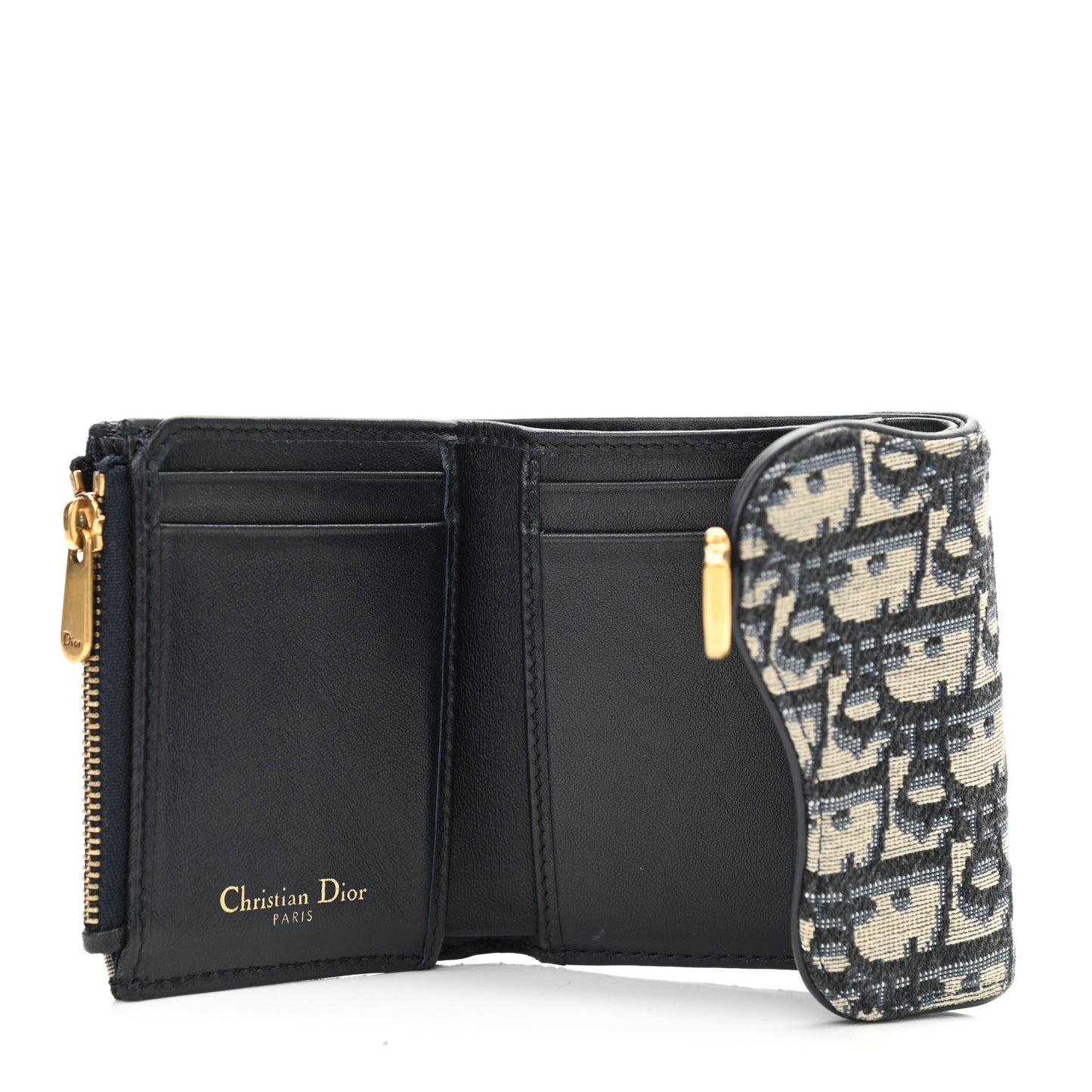 Oblique Saddle Lotus Wallet Blue