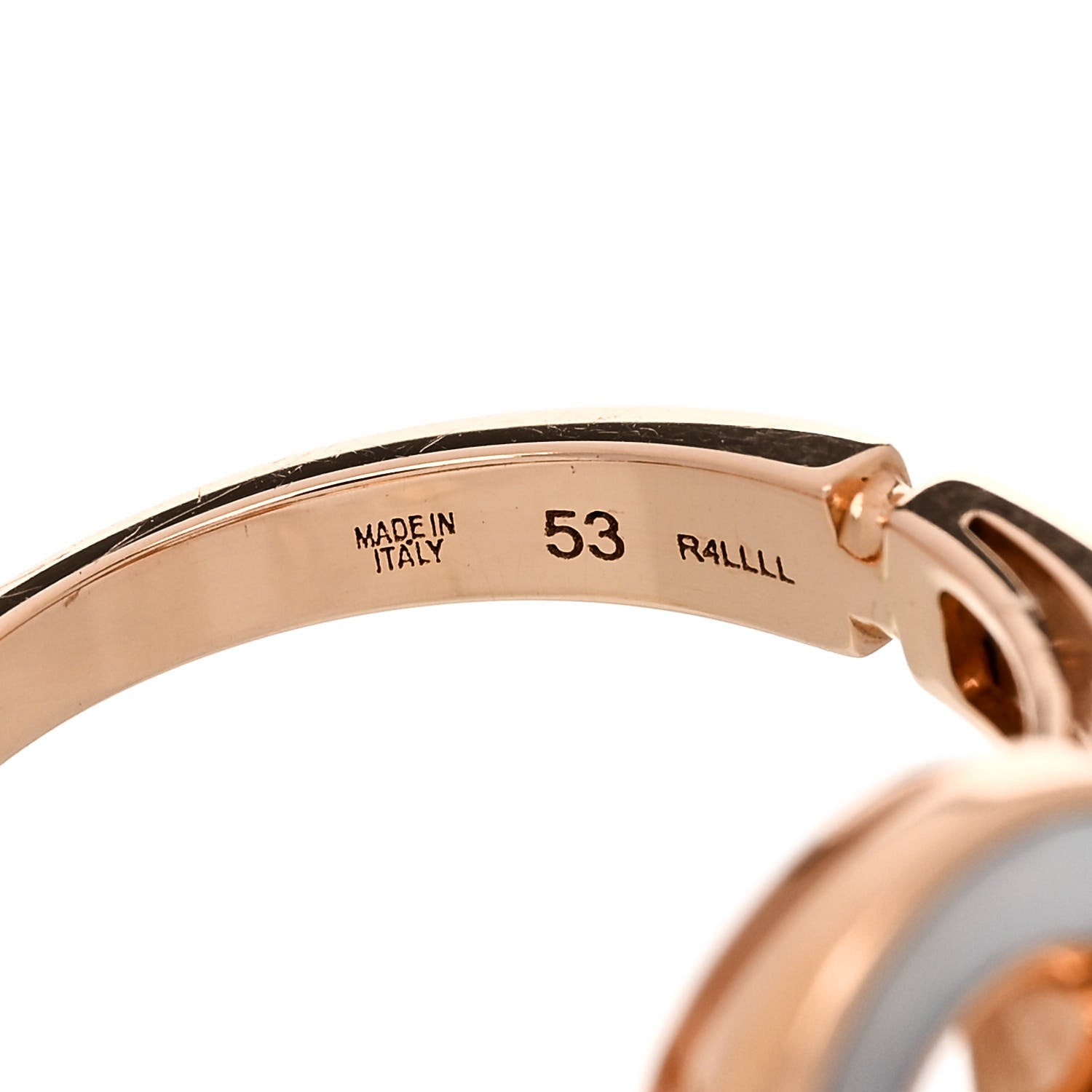 Bulgari 18K Rose Gold Diamond Mother of Pearl BVLGARI BVLGARI Ring 53 6.25 5 of 6