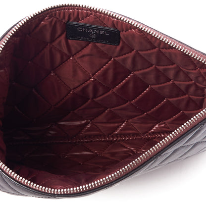 Chanel Lambskin Quilted Medium Cosmetic Case Black 6 of 8