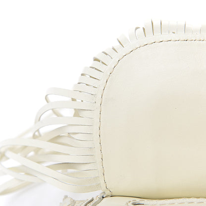 Chloe Shiny Small Grain Calfskin Mini Marcie Multi Fringe Satchel Natural White 13 of 13