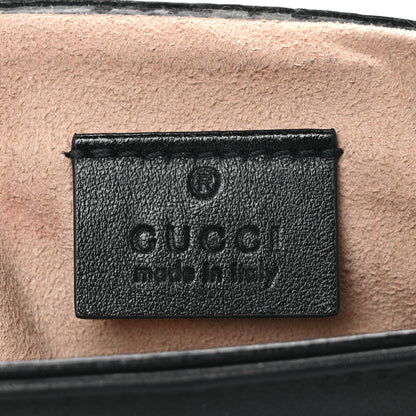 Gucci Calfskin Matelasse Mini GG Marmont Top Handle Shoulder Bag Black 6 of 11
