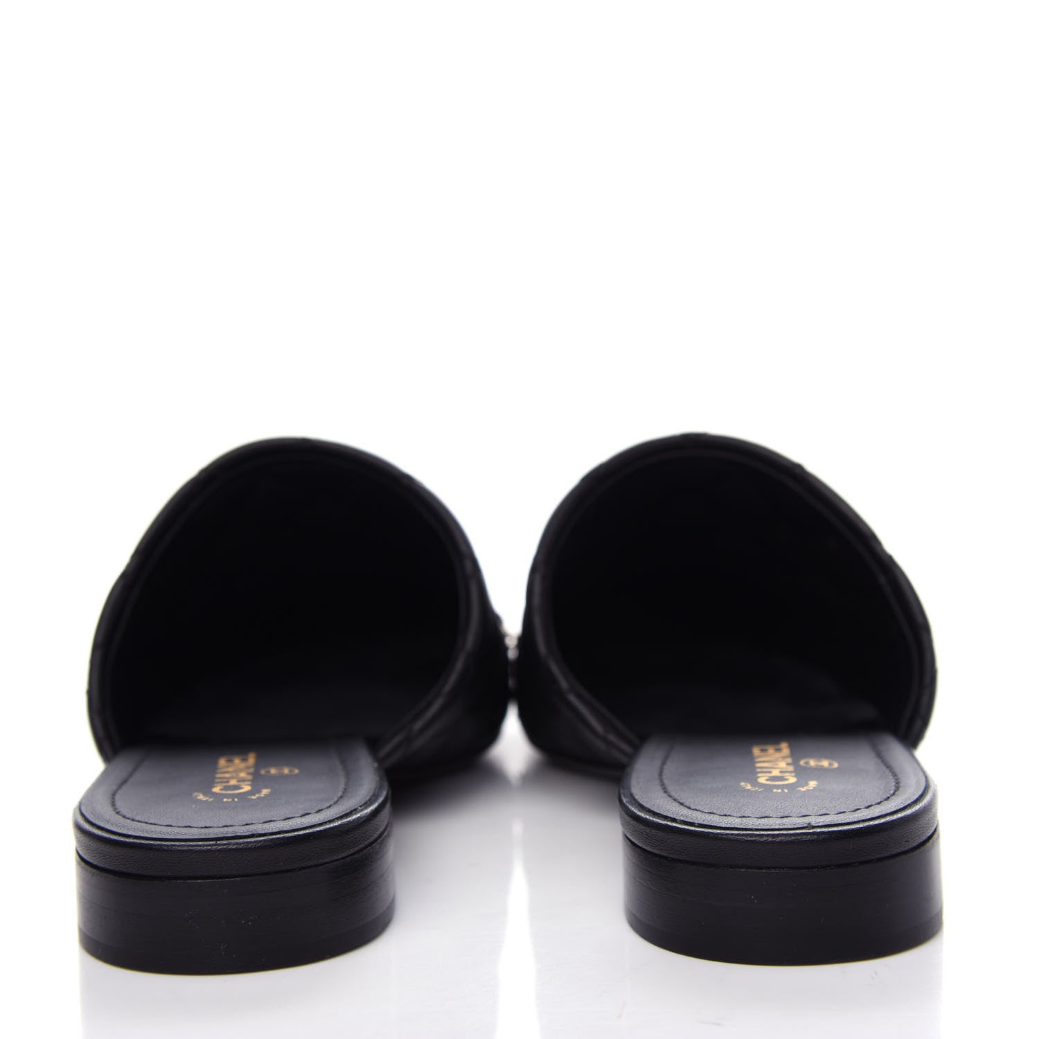 Chanel Lambskin Quilted Chain Mules 39 Black 7 of 11