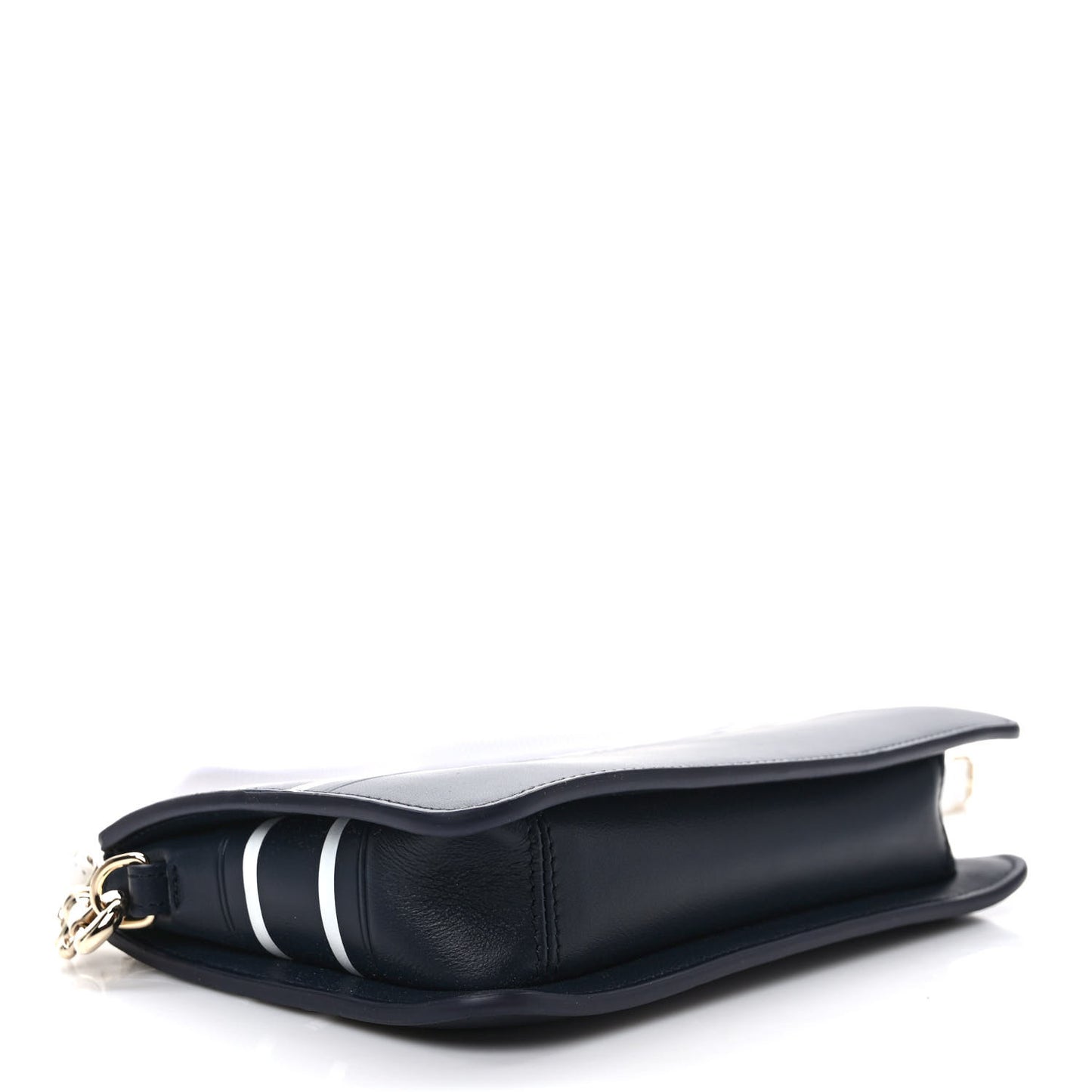 Calfskin Vibe Zip Pouch Blue White