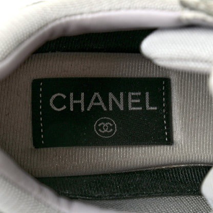 Chanel Nylon Lambskin Suede Calfskin CC Sneakers 36 Blue Grey White 8 of 8