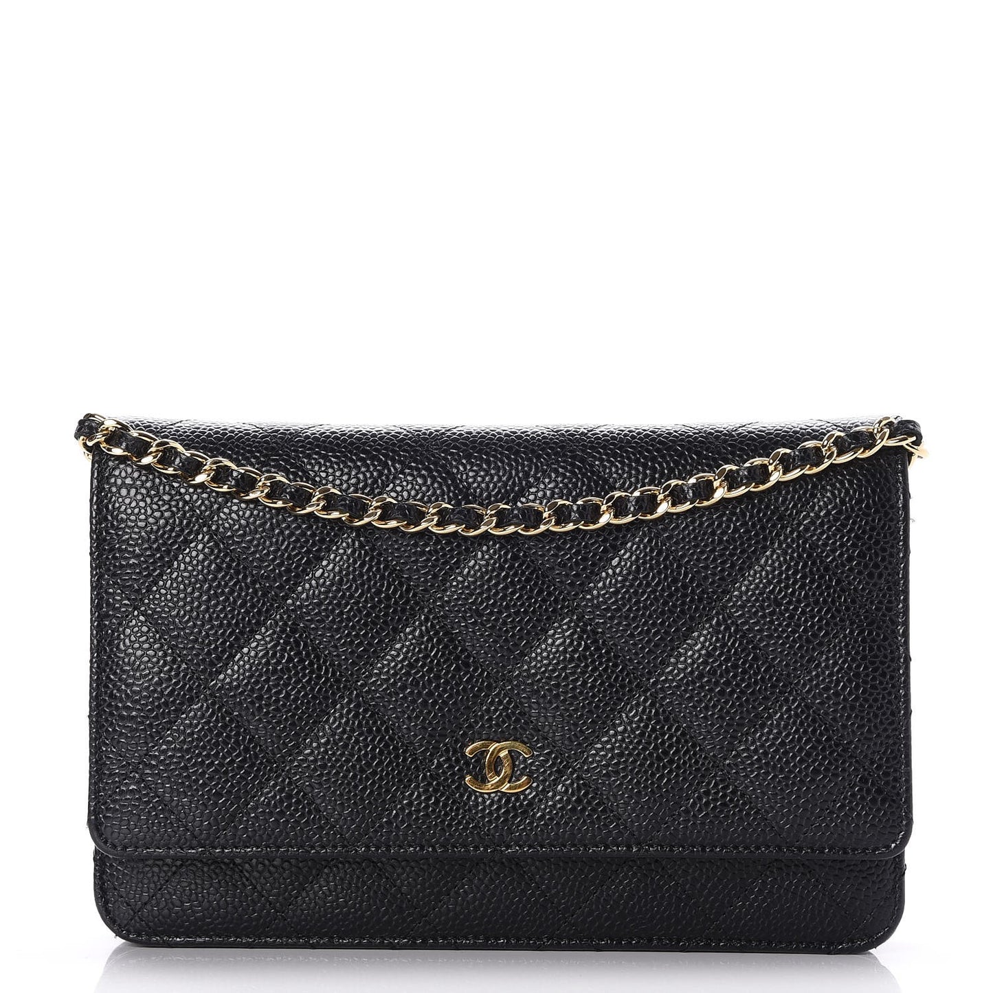 Caviar Quilted Wallet On Chain WOC Black