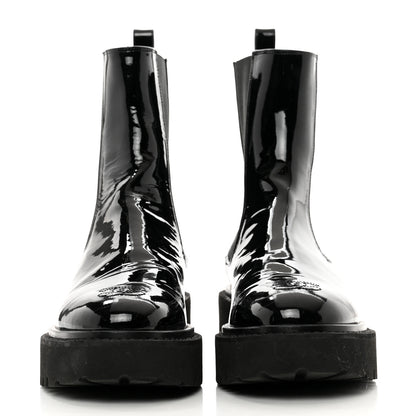 Chanel Patent Cap Toe Short Boots 37 Black 2 of 10