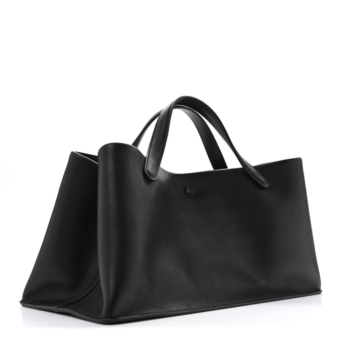 Polished Saddle Calfskin Idaho Top Handle Black