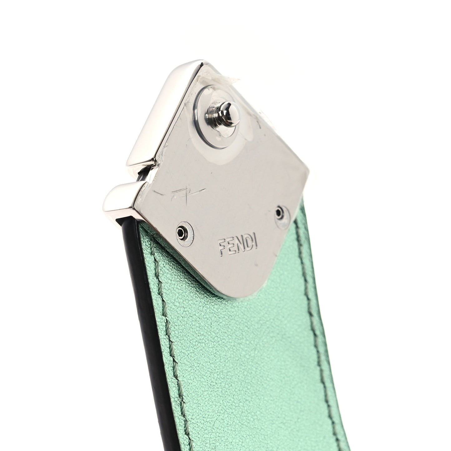 Vitello Laminato FF Diamonds Phone Pouch Verde Chiaro
