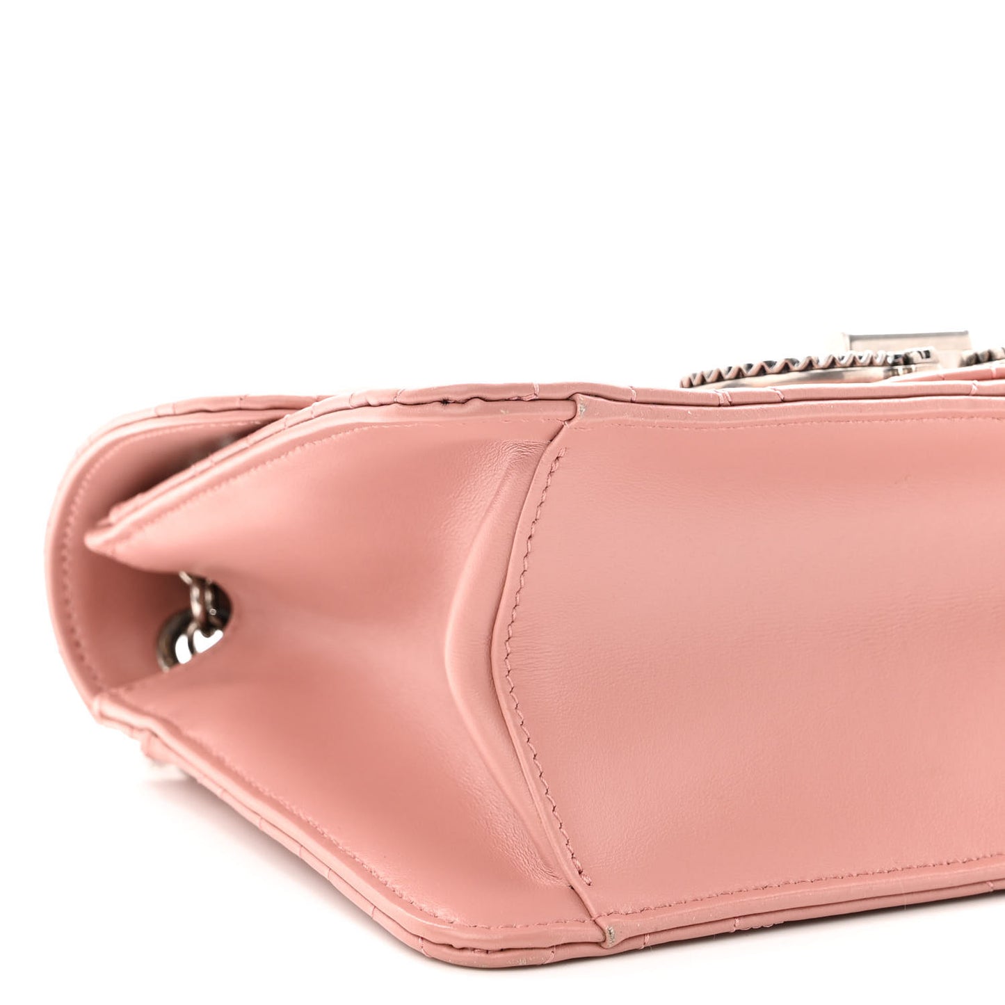 Calfskin Quilted Gancini Flap Bag Antique Rose