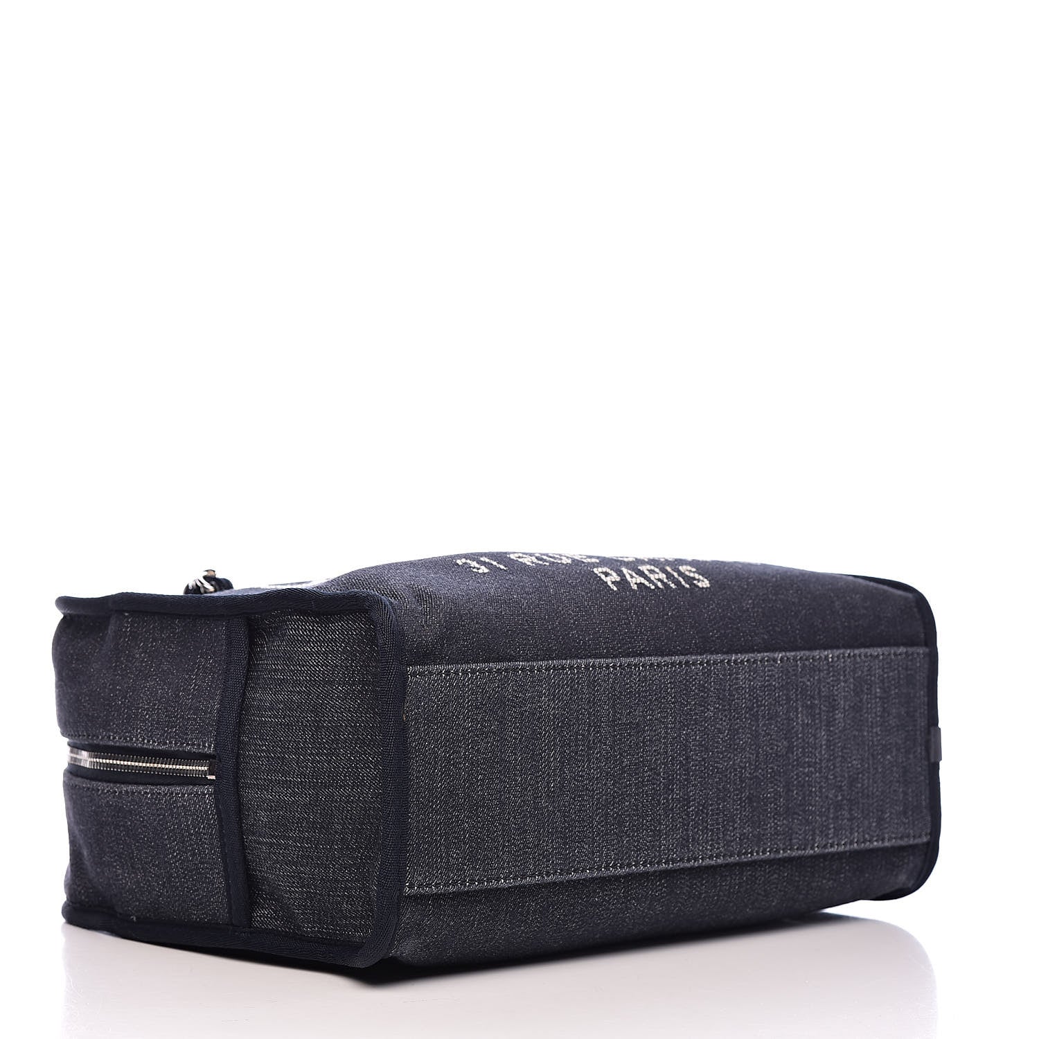 Chanel Denim Deauville Bowling Bag Dark Blue 4 of 13