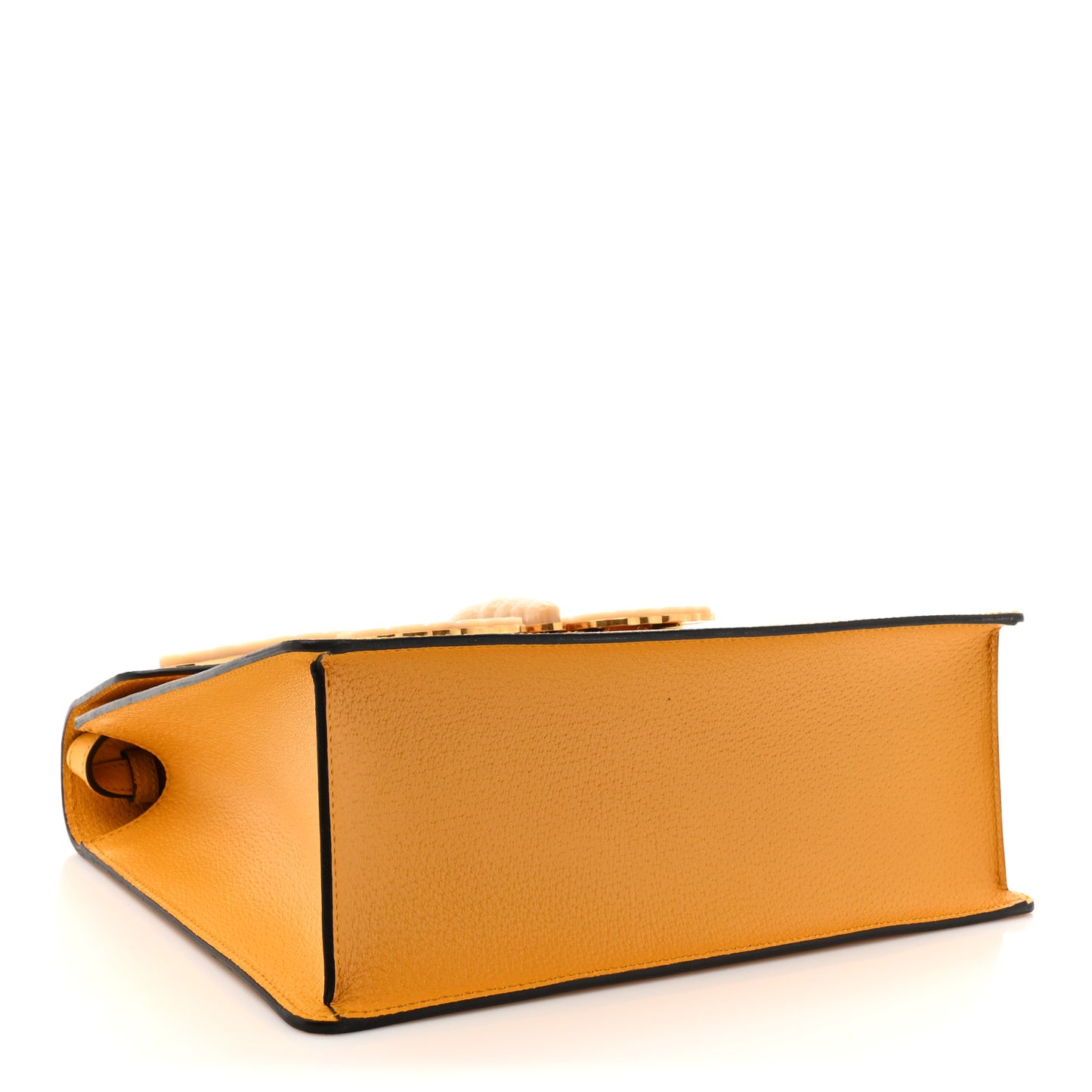 Textured Calfskin Bamboo Web Medium Falena Moth Top Handle Bag Crop