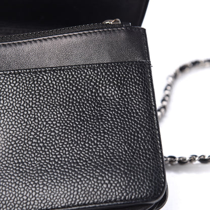 Chanel Caviar Timeless CC Wallet On Chain WOC Black 13 of 14