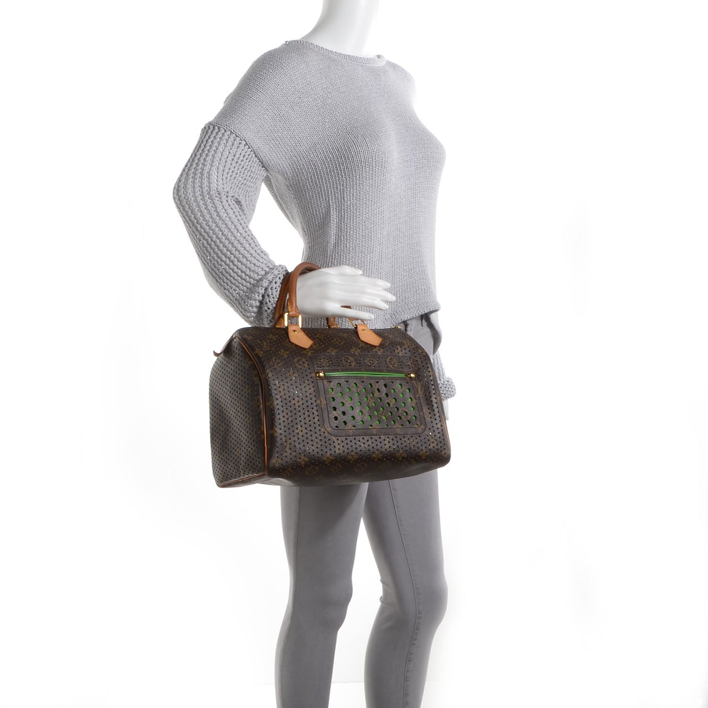 Monogram Perforated Speedy 30 Green