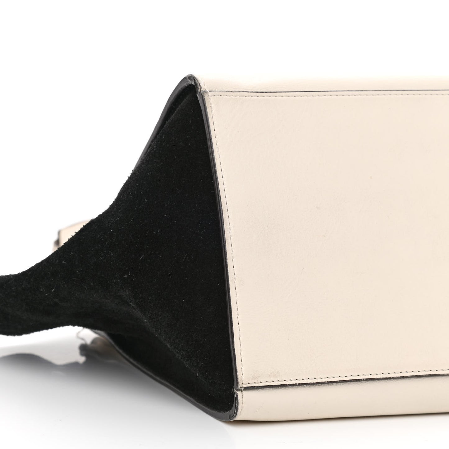 Calfskin Suede Whipsnake Medium Trapeze Black White