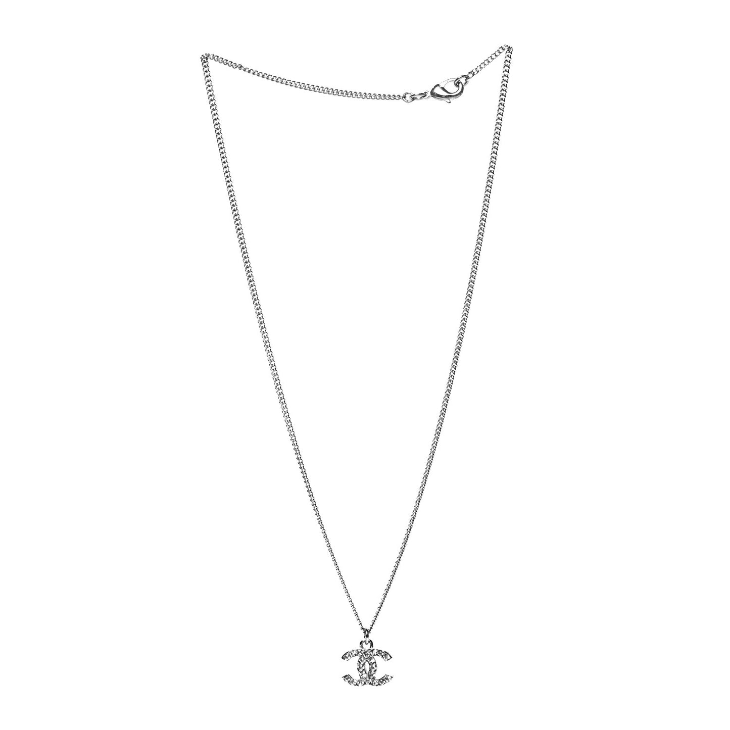 Crystal Timeless CC Necklace Silver