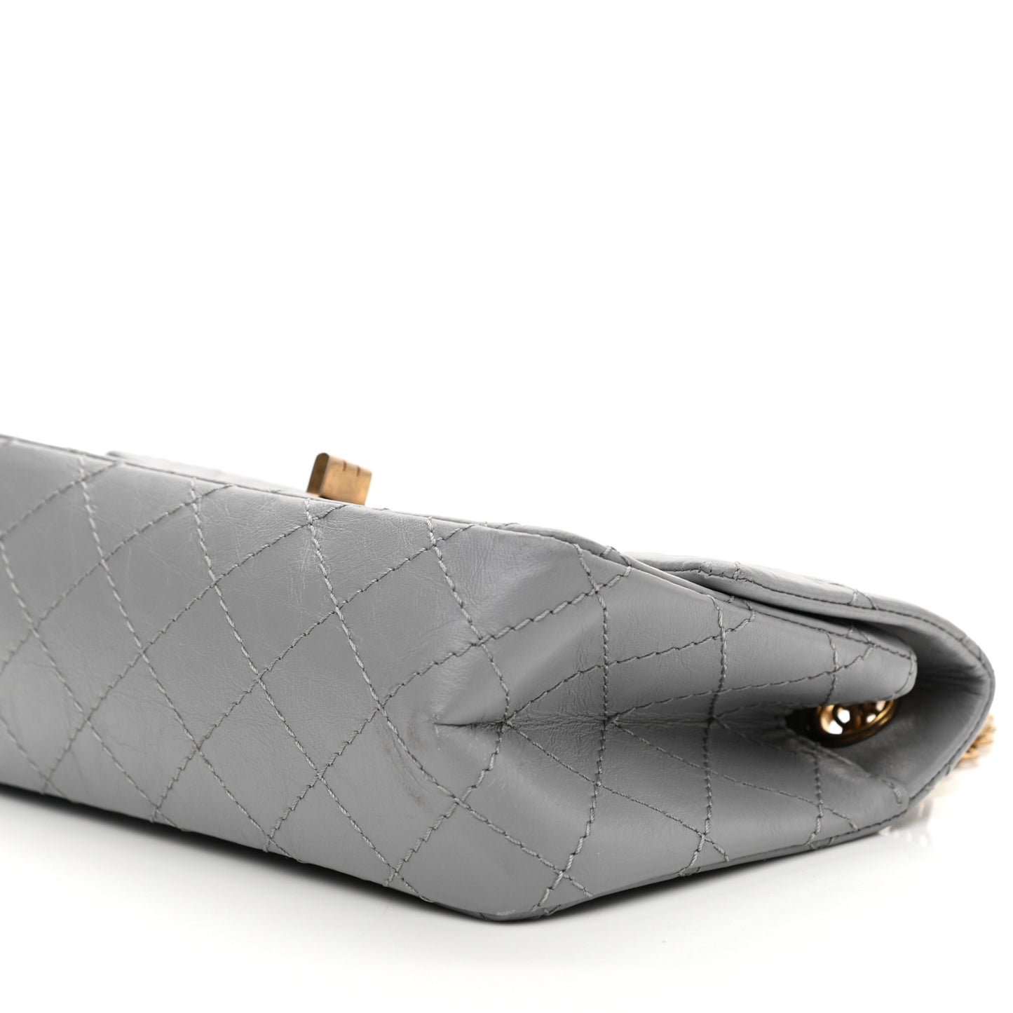 Aged Calfskin Quilted 2.55 Reissue Mini Flap Grey