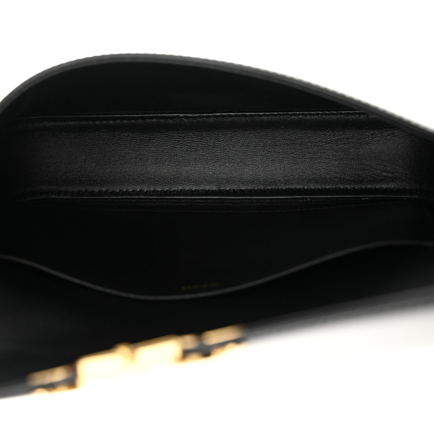 Shiny Calfskin Triomphe Shoulder Bag Black