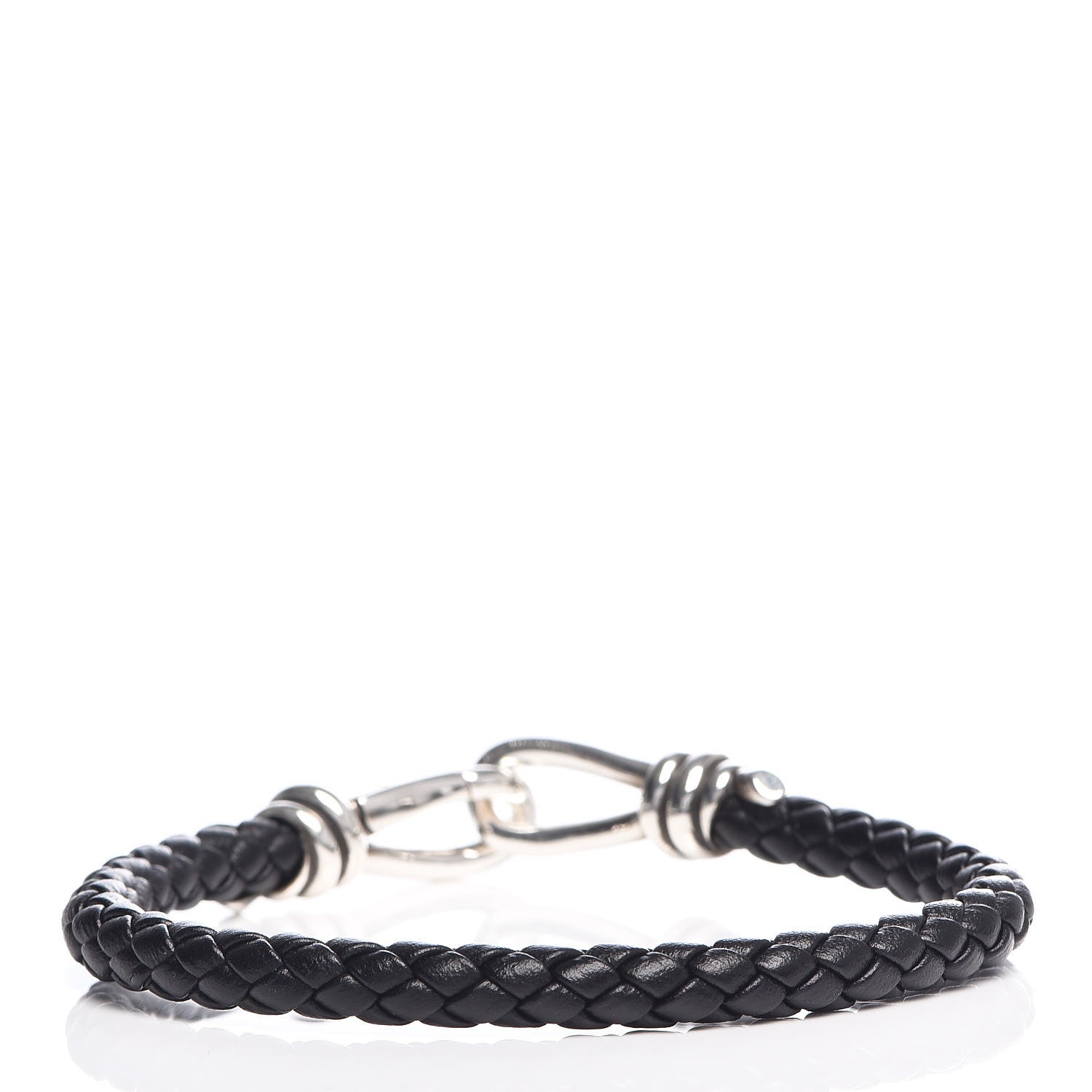 Tiffany Sterling Silver Calfskin Paloma Picasso Knot Single Braid Bracelet Black 3 of 4