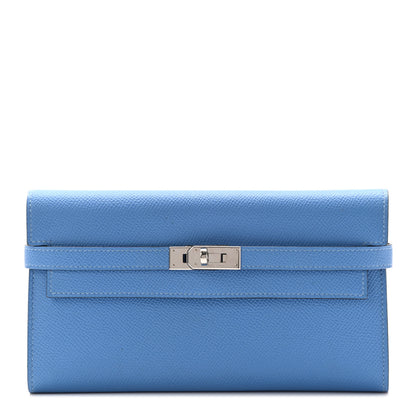 Hermes Epsom Kelly Longue Wallet Bleu Paradis 1 of 12