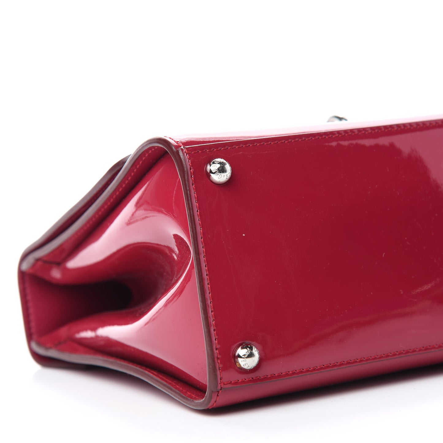 Patent Small Monica Top Handle Bag Dark Pink