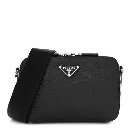 Prada Saffiano Travel Small Brique Crossbody Bag Black 1 of 13