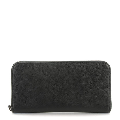 Prada Saffiano Zip Around Wallet Nero Black 1 of 7