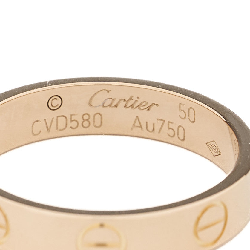 18K Pink Gold 3.5mm LOVE Wedding Band Ring 50 5.25