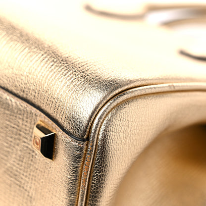 Salvatore Ferragamo Metallic Hammered Calfskin Studio Top Handle Bag Gold 11 of 16