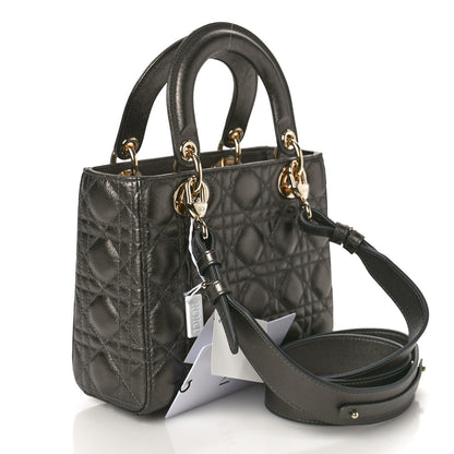 Christian Dior Metallic Grained Calfskin Cannage My ABCDior Lady Dior Gunmetal 3 of 8