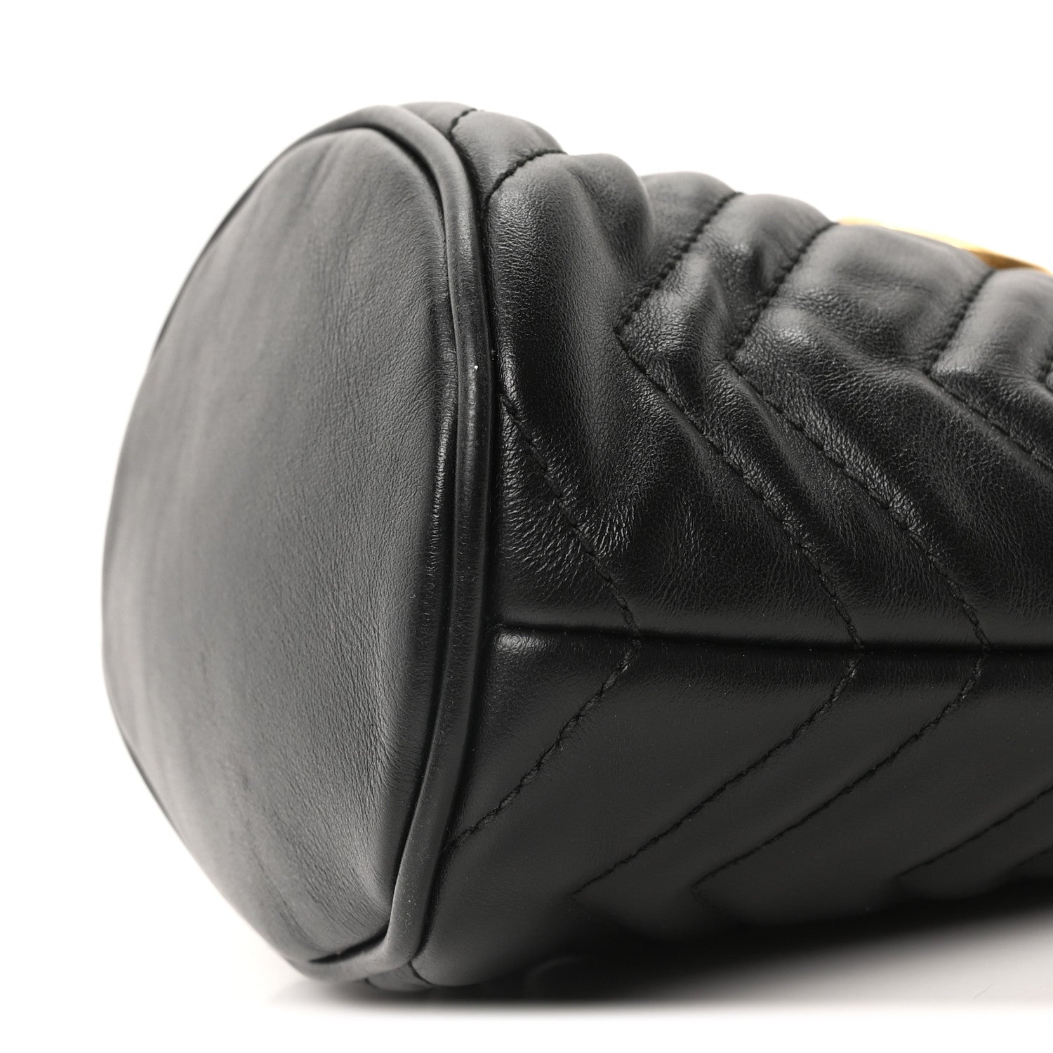 Gucci Calfskin Matelasse Mini GG Marmont 2.0 Bucket Bag Black 9 of 9
