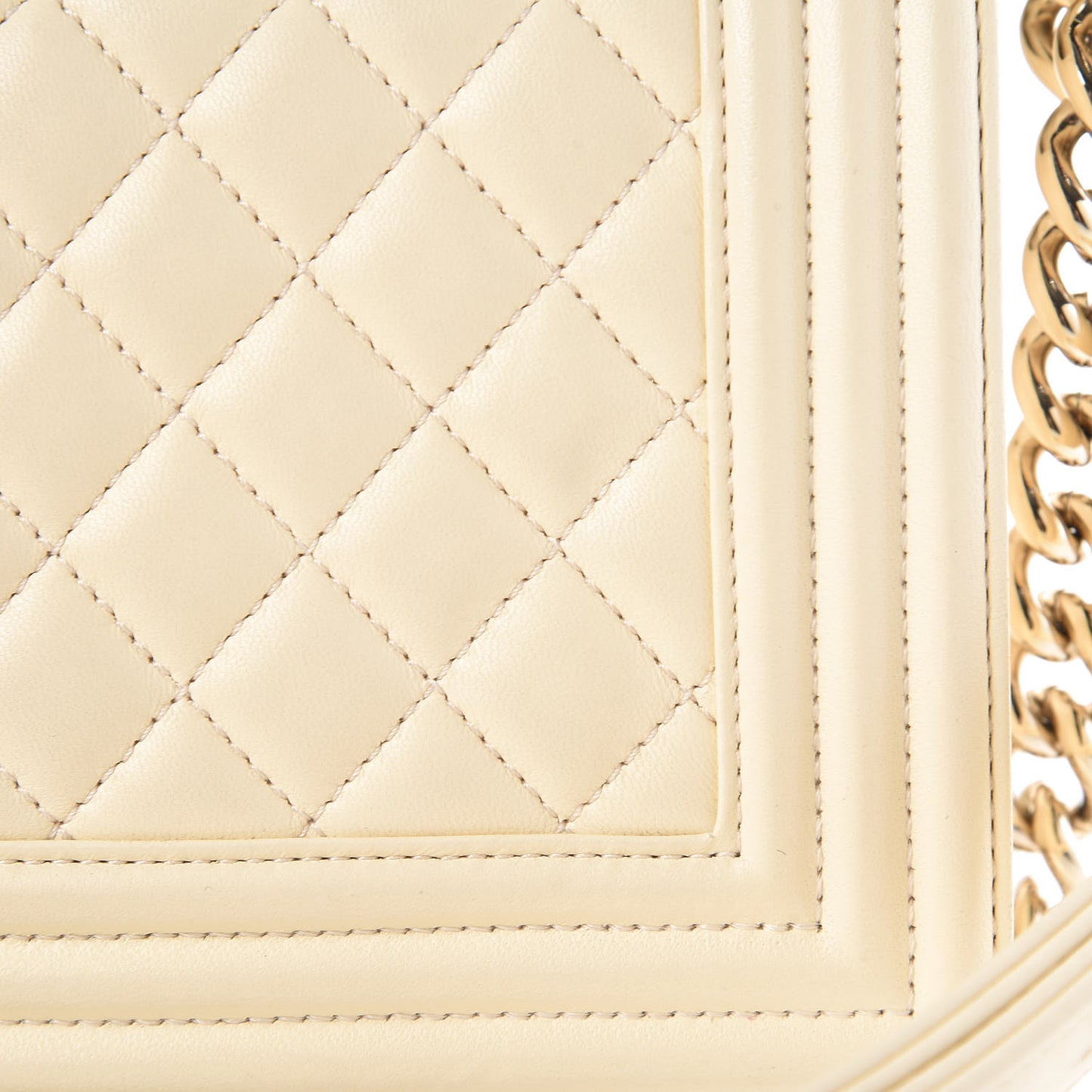 Lambskin Quilted Medium Boy Flap Light Beige