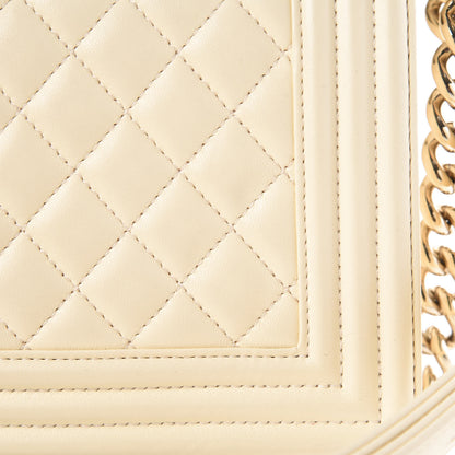 Chanel Lambskin Quilted Medium Boy Flap Light Beige 12 of 17