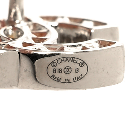 Chanel Baguette Crystal CC Earrings Silver 4 of 5