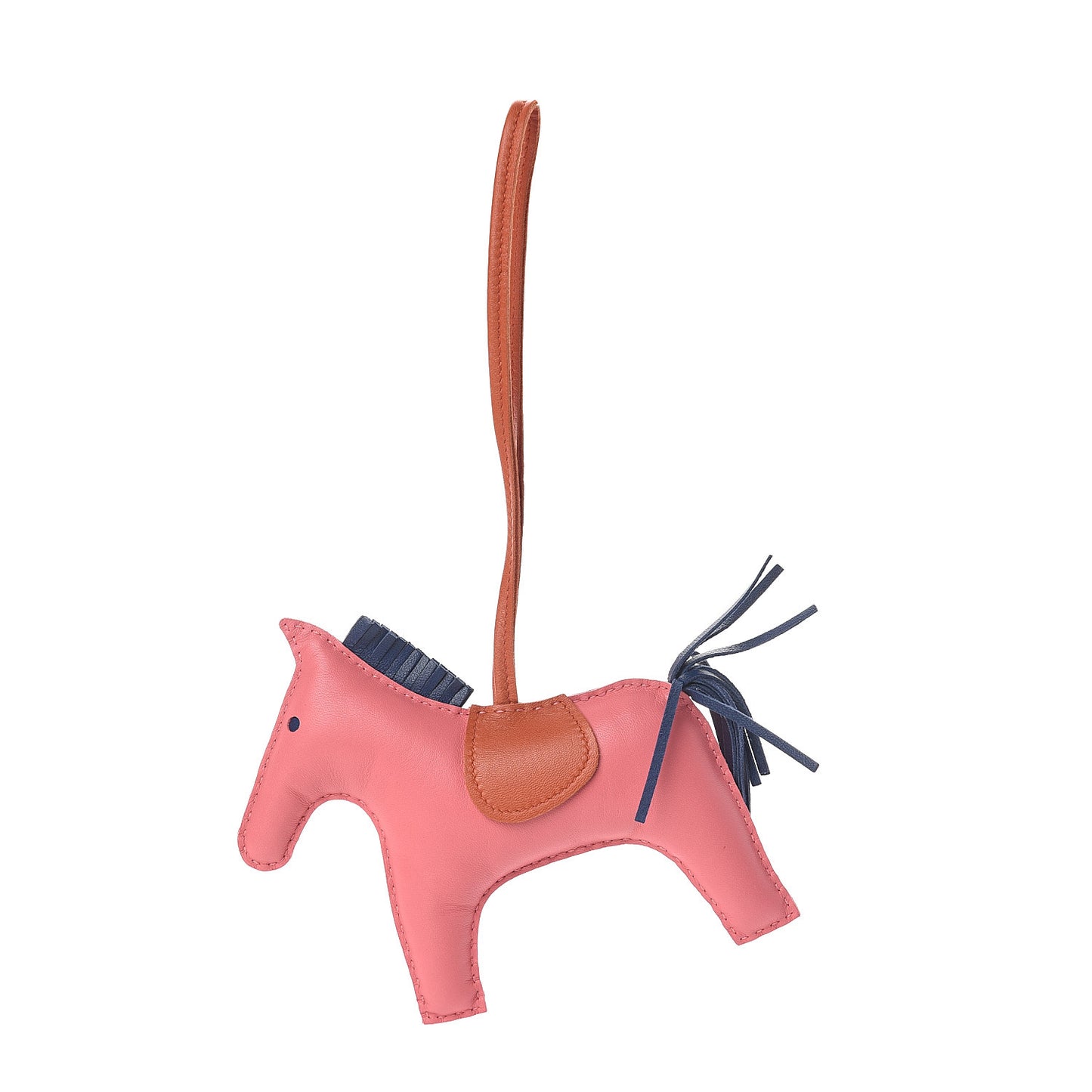 Milo Lambskin Grigri Rodeo Horse Bag Charm GM Rose Azalee Cornaline Bleu De Malte
