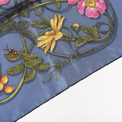 Gucci Silk Twill Flowerwebby Square Scarf Sky Blue 3 of 4