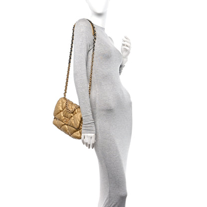 Chanel Iridescent Lambskin Quilted Medium Chanel 19 Flap Golden 2 of 10