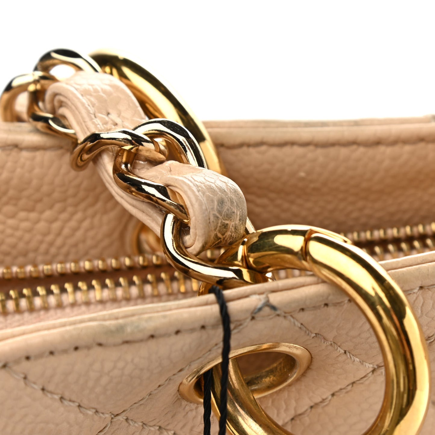 Caviar Quilted Grand Shopping Tote GST Beige Clair