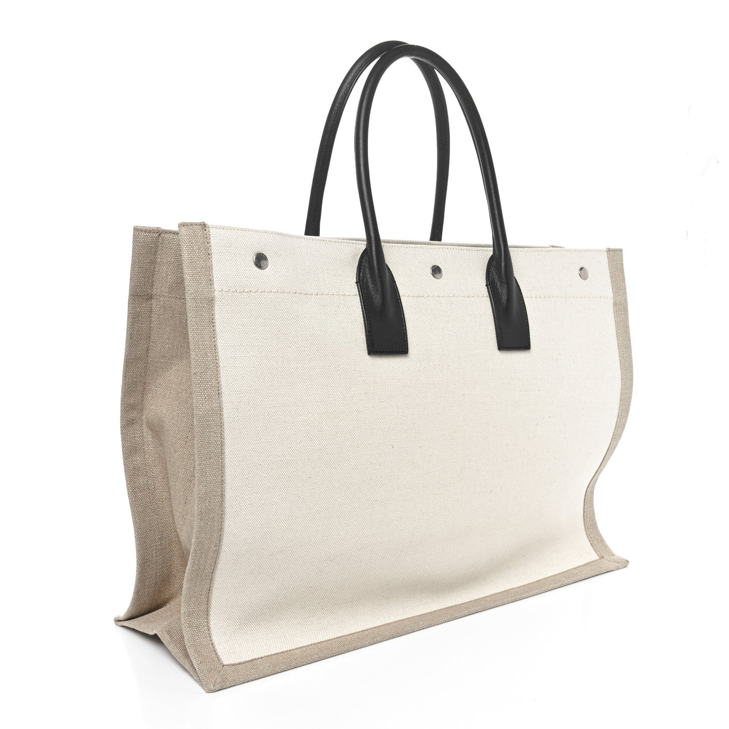 Linen Calfskin Rive Gauche Tote Greggio Natural